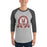 Man wearing Cy-Fair High School Bobcats Unisex 3/4 sleeve Raglan T-shirt 212