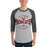 Man wearing Cy-Fair High School Bobcats Unisex 3/4 sleeve Raglan T-shirt 218