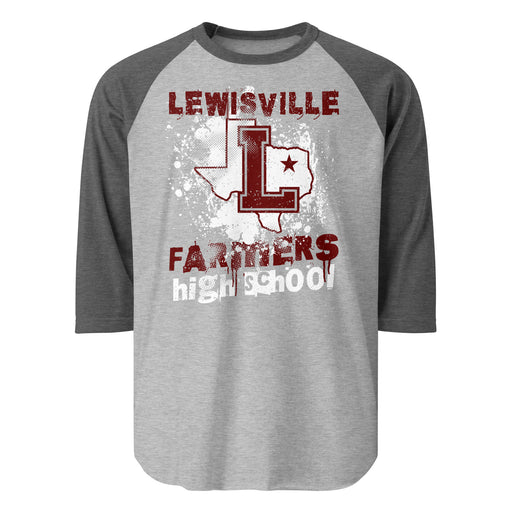 Lewisville High School Farmers Unisex 3/4 Sleeve Raglan T-shirt 205