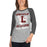 Woman wearing Lewisville High School Farmers Unisex 3/4 Sleeve Raglan T-shirt 205