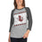 Woman wearing Lewisville High School Farmers Unisex 3/4 Sleeve Raglan T-shirt 223