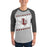 Man wearing Lewisville High School Farmers Unisex 3/4 Sleeve Raglan T-shirt 223