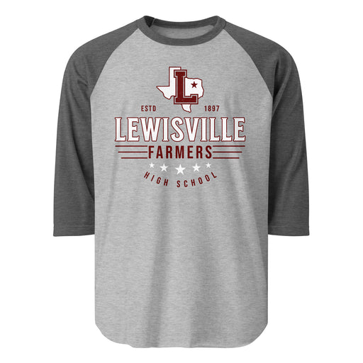 Lewisville High School Farmers Unisex 3/4 Sleeve Raglan T-shirt 217