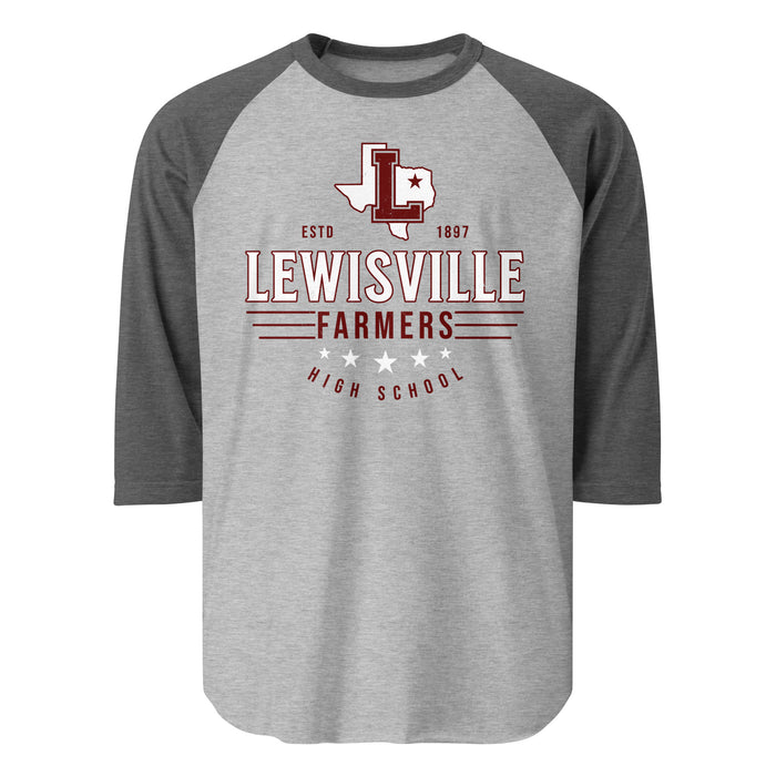 Lewisville High School Farmers Unisex 3/4 Sleeve Raglan T-shirt 217