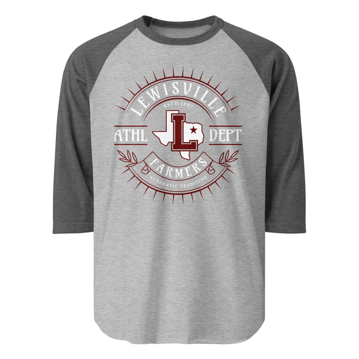 Lewisville High School Farmers Unisex 3/4 Sleeve Raglan T-shirt 201