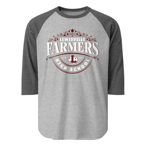 Lewisville High School Farmers Unisex 3/4 Sleeve Raglan T-shirt 211