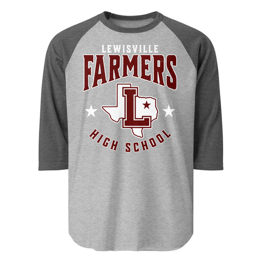 Lewisville High School Farmers Unisex 3/4 Sleeve Raglan T-shirt 213