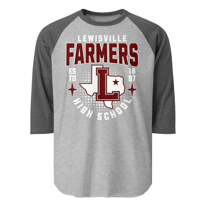 Lewisville High School Farmers Unisex 3/4 Sleeve Raglan T-shirt 204