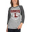 Woman wearing Lewisville High School Farmers Unisex 3/4 Sleeve Raglan T-shirt 204