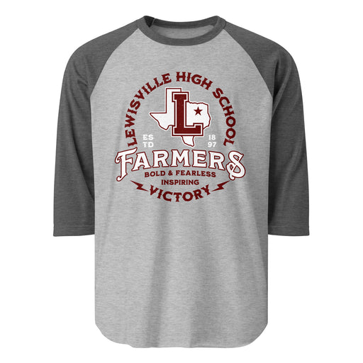 Lewisville High School Farmers Unisex 3/4 Sleeve Raglan T-shirt 206