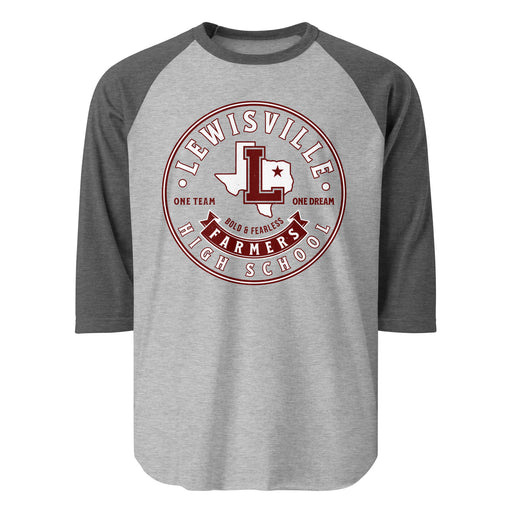 Lewisville High School Farmers Unisex 3/4 Sleeve Raglan T-shirt 215