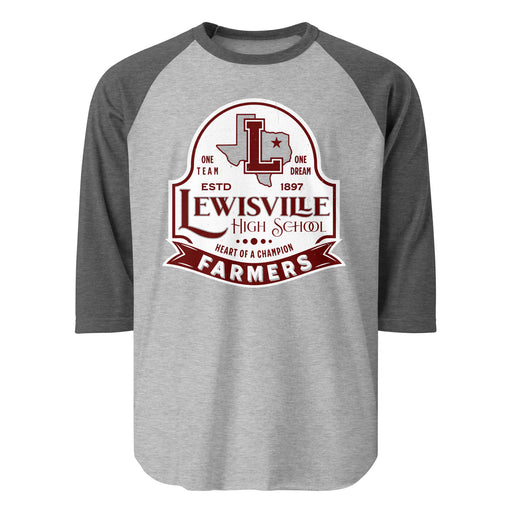 Lewisville High School Farmers Unisex 3/4 Sleeve Raglan T-shirt 219