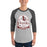 Man wearing Lewisville High School Farmers Unisex 3/4 Sleeve Raglan T-shirt 219