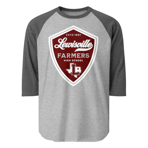 Lewisville High School Farmers Unisex 3/4 Sleeve Raglan T-shirt 224