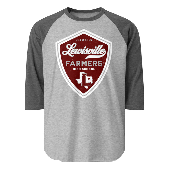 Lewisville High School Farmers Unisex 3/4 Sleeve Raglan T-shirt 224