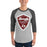 Man wearing Lewisville High School Farmers Unisex 3/4 Sleeve Raglan T-shirt 224