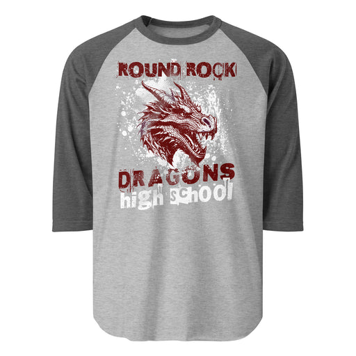 Round Rock High School Dragons Unisex 3/4 sleeve Raglan T-shirt 205