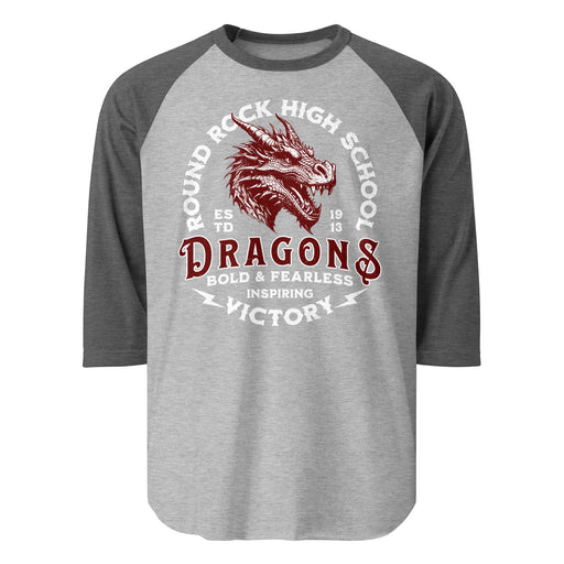 Round Rock High School Dragons Unisex 3/4 sleeve Raglan T-shirt 206