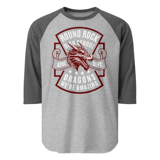 Round Rock High School Dragons Unisex 3/4 sleeve Raglan T-shirt 207