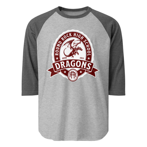 Round Rock High School Dragons Unisex 3/4 sleeve Raglan T-shirt 212