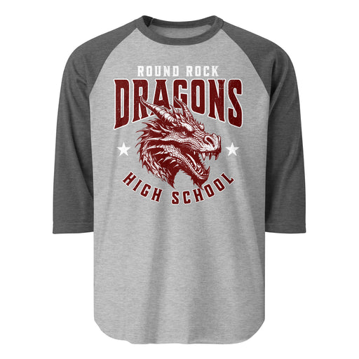 Round Rock High School Dragons Unisex 3/4 sleeve Raglan T-shirt 213