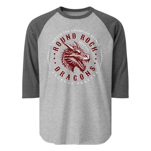 Round Rock High School Dragons Unisex 3/4 sleeve Raglan T-shirt 214