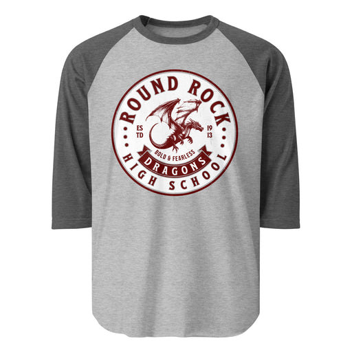 Round Rock High School Dragons Unisex 3/4 sleeve Raglan T-shirt 215