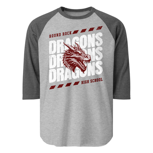 Round Rock High School Dragons Unisex 3/4 sleeve Raglan T-shirt 223