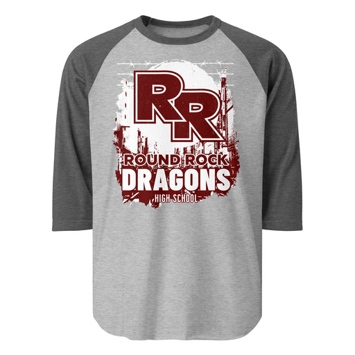 Round Rock High School Dragons Unisex 3/4 sleeve Raglan T-shirt 202