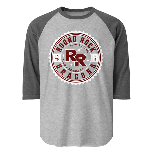 Round Rock High School Dragons Unisex 3/4 sleeve Raglan T-shirt 203