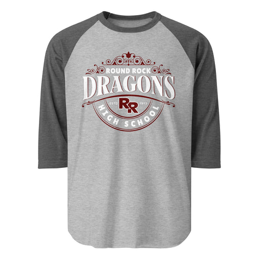 Round Rock High School Dragons Unisex 3/4 sleeve Raglan T-shirt 211