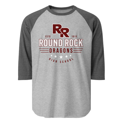 Round Rock High School Dragons Unisex 3/4 sleeve Raglan T-shirt 217