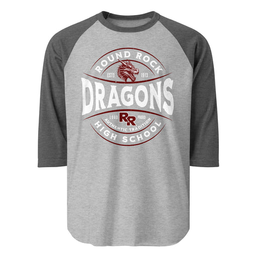 Round Rock High School Dragons Unisex 3/4 sleeve Raglan T-shirt 218