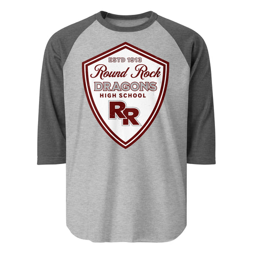 Round Rock High School Dragons Unisex 3/4 sleeve Raglan T-shirt 225