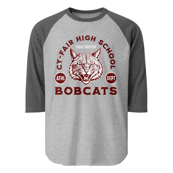 Cy-Fair High School Bobcats Unisex 3/4 sleeve Raglan T-shirt 208