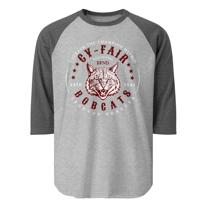 Cy-Fair High School Bobcats Unisex 3/4 sleeve Raglan T-shirt 214