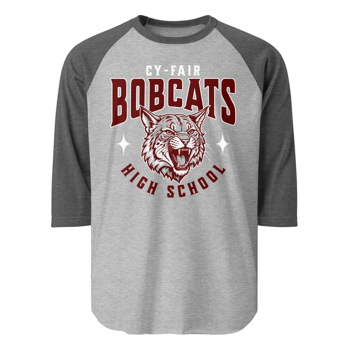 Cy-Fair High School Bobcats Unisex 3/4 sleeve Raglan T-shirt 213