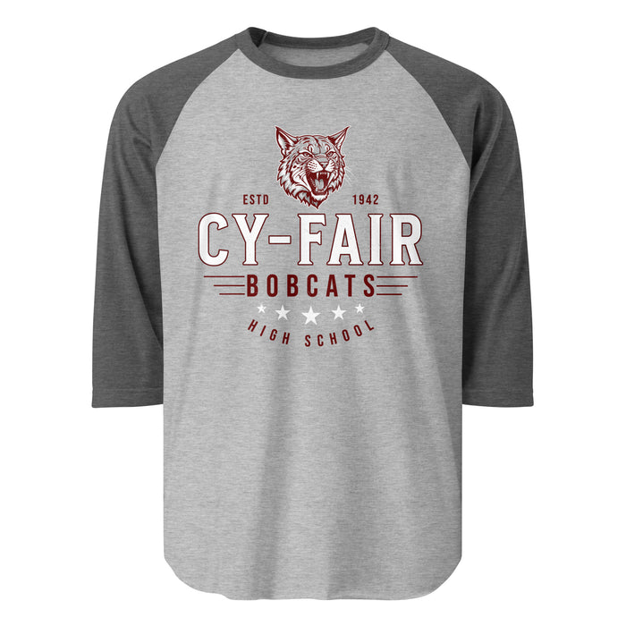 Cy-Fair High School Bobcats Unisex 3/4 sleeve Raglan T-shirt 217