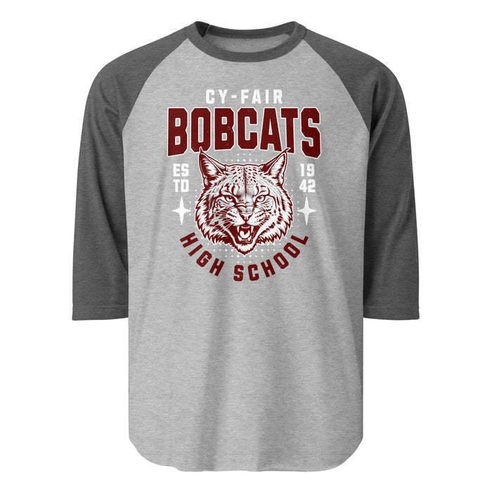 Cy-Fair High School Bobcats Unisex 3/4 sleeve Raglan T-shirt 204