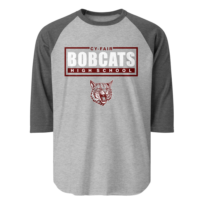 Cy-Fair High School Bobcats Unisex 3/4 sleeve Raglan T-shirt 049