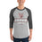 Man wearing Cy-Fair High School Bobcats Unisex 3/4 sleeve Raglan T-shirt 202