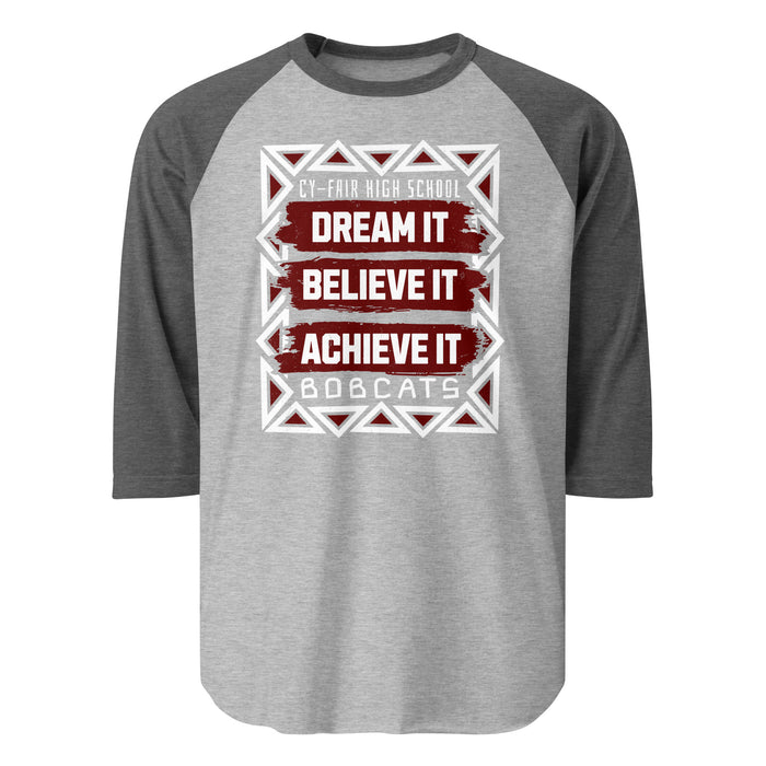 Cy-Fair High School Bobcats Unisex 3/4 sleeve Raglan T-shirt 228