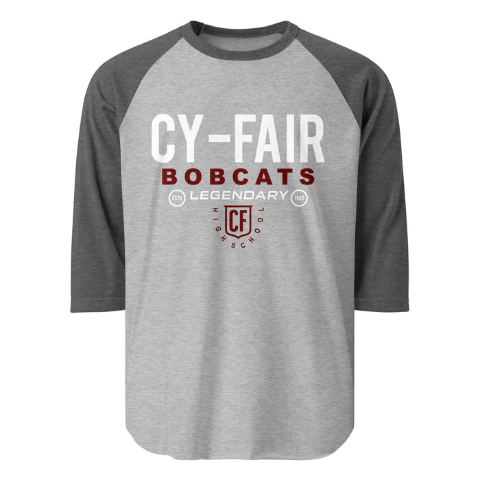 Cy-Fair High School Bobcats Unisex 3/4 sleeve Raglan T-shirt 003