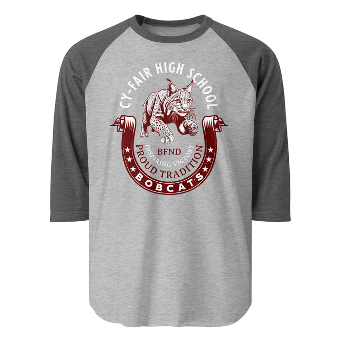 Cy-Fair High School Bobcats Unisex 3/4 sleeve Raglan T-shirt 229