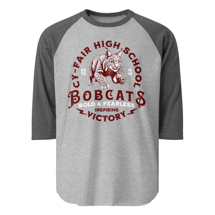 Cy-Fair High School Bobcats Unisex 3/4 sleeve Raglan T-shirt 209
