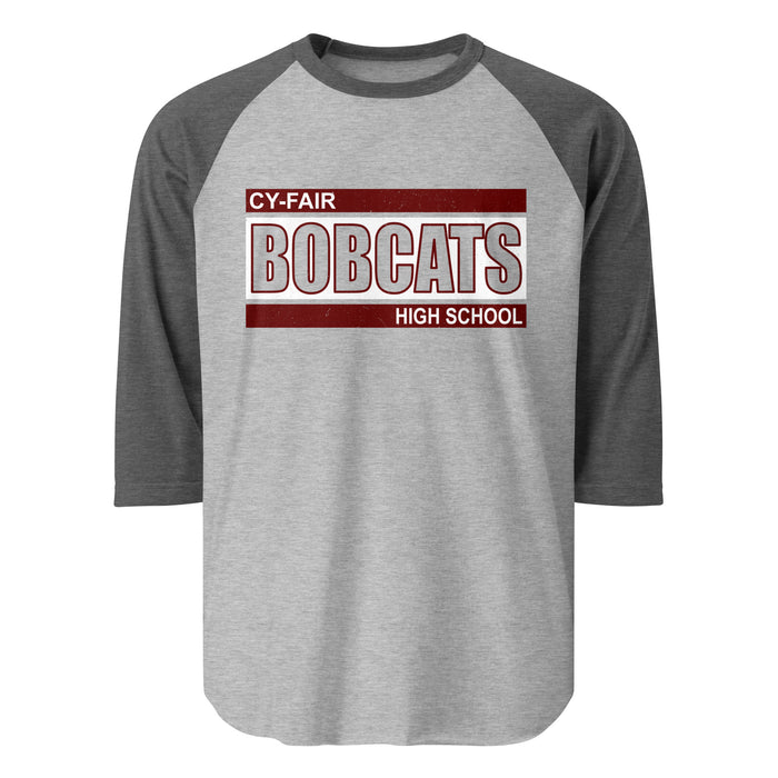 Cy-Fair High School Bobcats Unisex 3/4 sleeve Raglan T-shirt 098