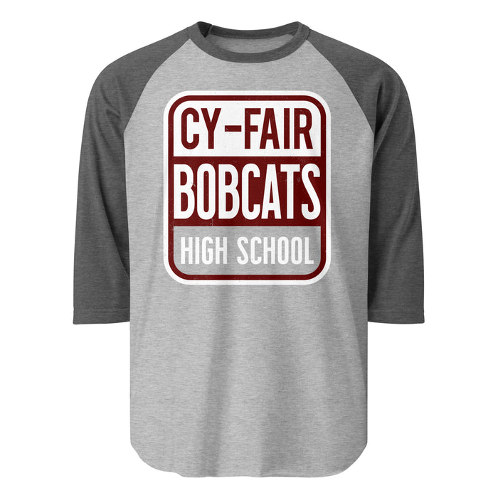 Cy-Fair High School Bobcats Unisex 3/4 sleeve Raglan T-shirt 001