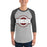 Man wearing Cy-Fair High School Bobcats Unisex 3/4 sleeve Raglan T-shirt 011