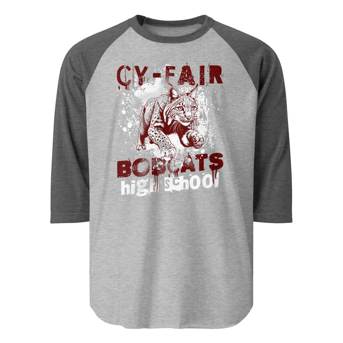 Cy-Fair High School Bobcats Unisex 3/4 sleeve Raglan T-shirt 205