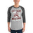 Man wearing Cy-Fair High School Bobcats Unisex 3/4 sleeve Raglan T-shirt 205